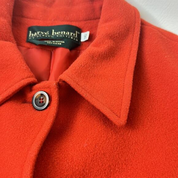 Harve Bernard Women's Wool Blend Jacket Shacket Long Sleeves Orange Size 16 - Picture 10 of 10